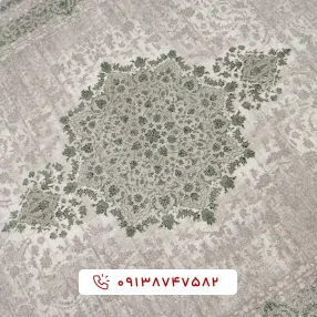 فرش کد 71055 نسکافه‌ای سبز 700 شانه