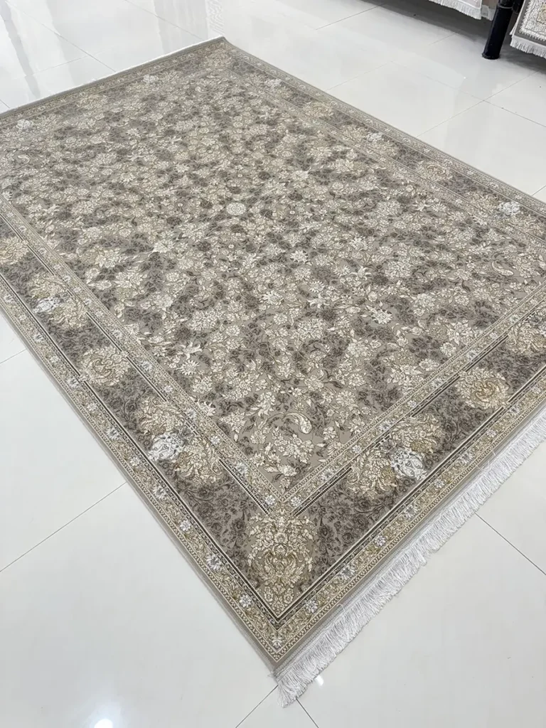 فرش 1200 شانه کد 12855 نقره‌ای