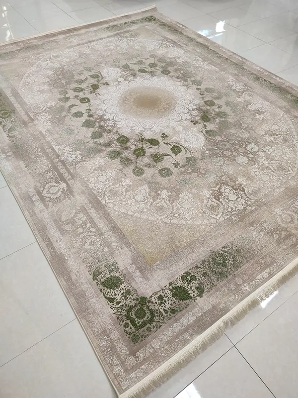 فرش افشان 1200 شانه کد 500801 نسکافه‌ای سبز