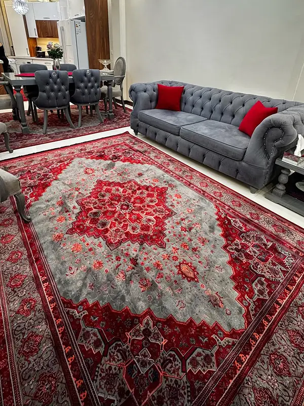 فرش کلکسیون آوانگارد حریص 1200 شانه نقره‌ای قرمز