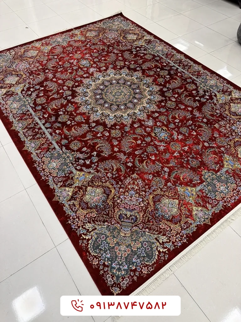 فرش کد 2000003138 عنابی 1500 شانه