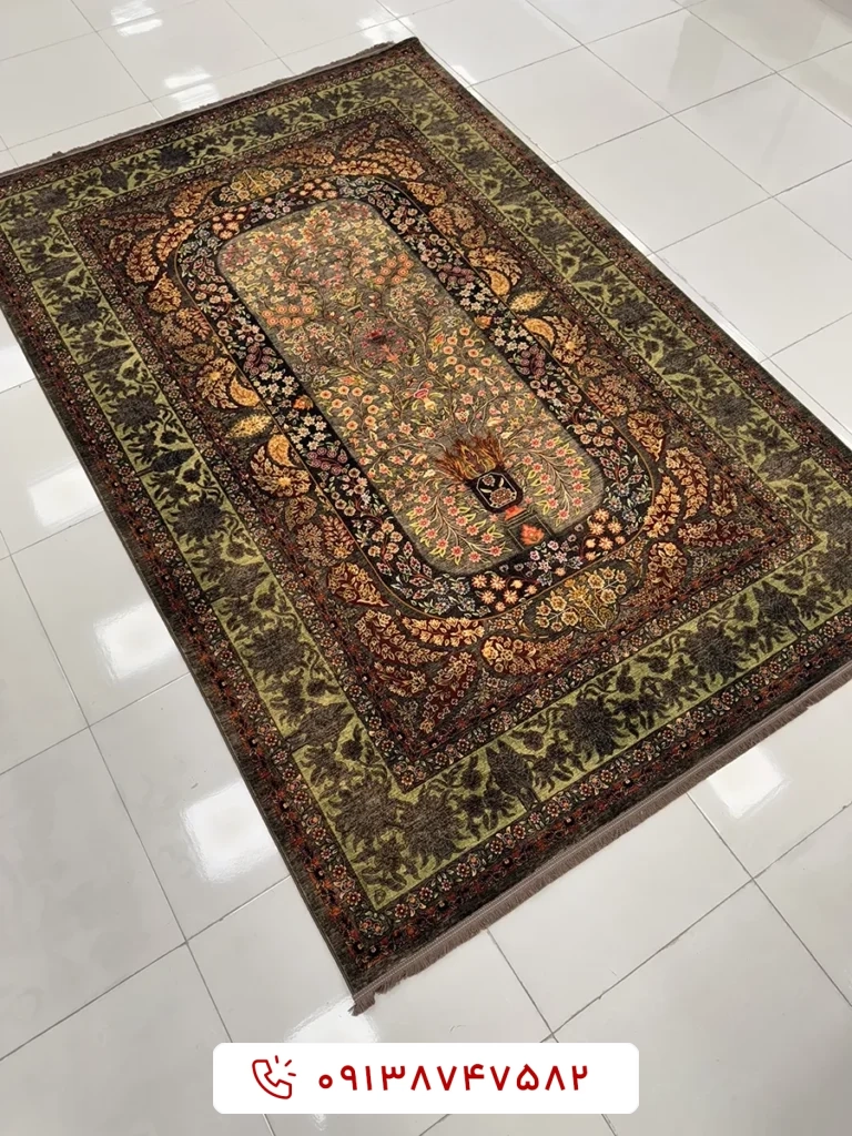 فرش ماشینی کلکسیون هلنا کد 25NH0060 خاکستری معادل 77 رج دستباف