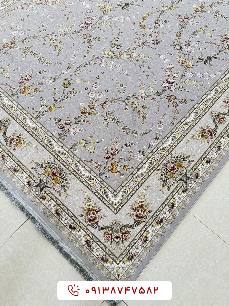 فرش طرح آیکان 1200 شانه نقره‌ای