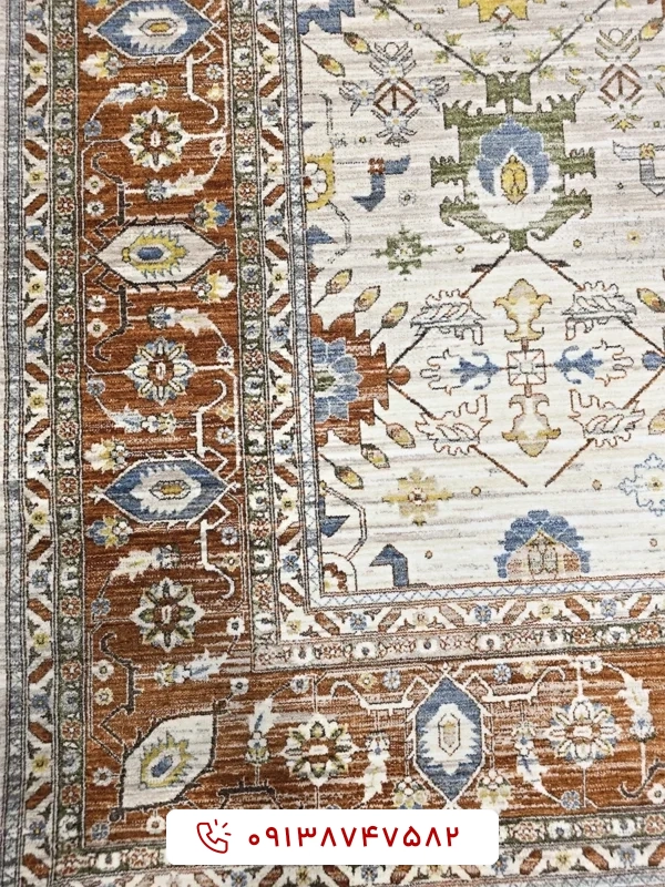 فرش سلطان آباد کد 76002 بژ کرم