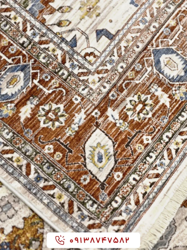 فرش سلطان آباد کد 76002 بژ کرم