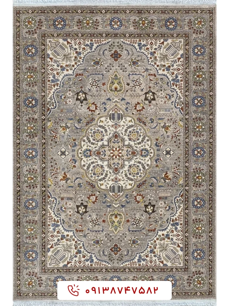فرش سلطان آباد کد 76012 بژ نسکافه‌ای